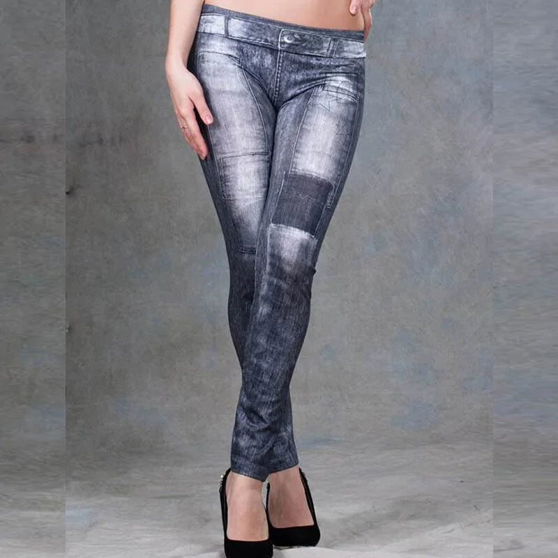 Fashion Style Denim Leggings - Women's Versatile Chic Apparel