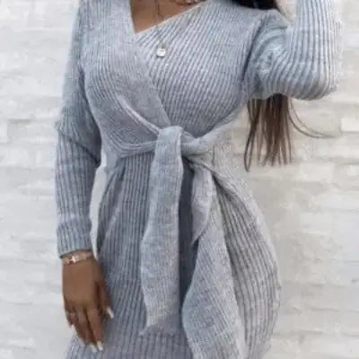 Wrapover Knitted Mini Dress