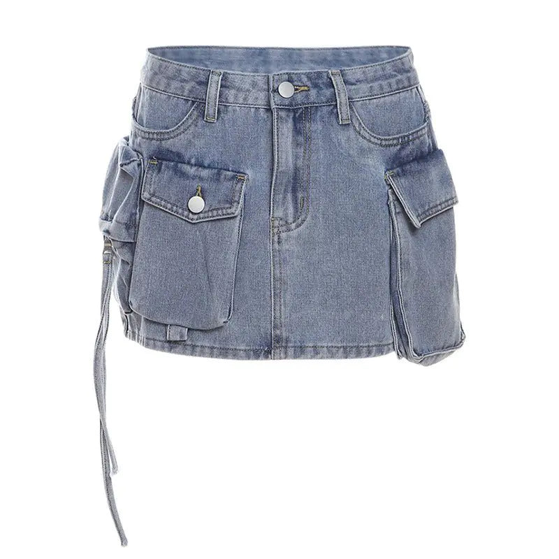 Cassie Cargo Denim Mini Skirt