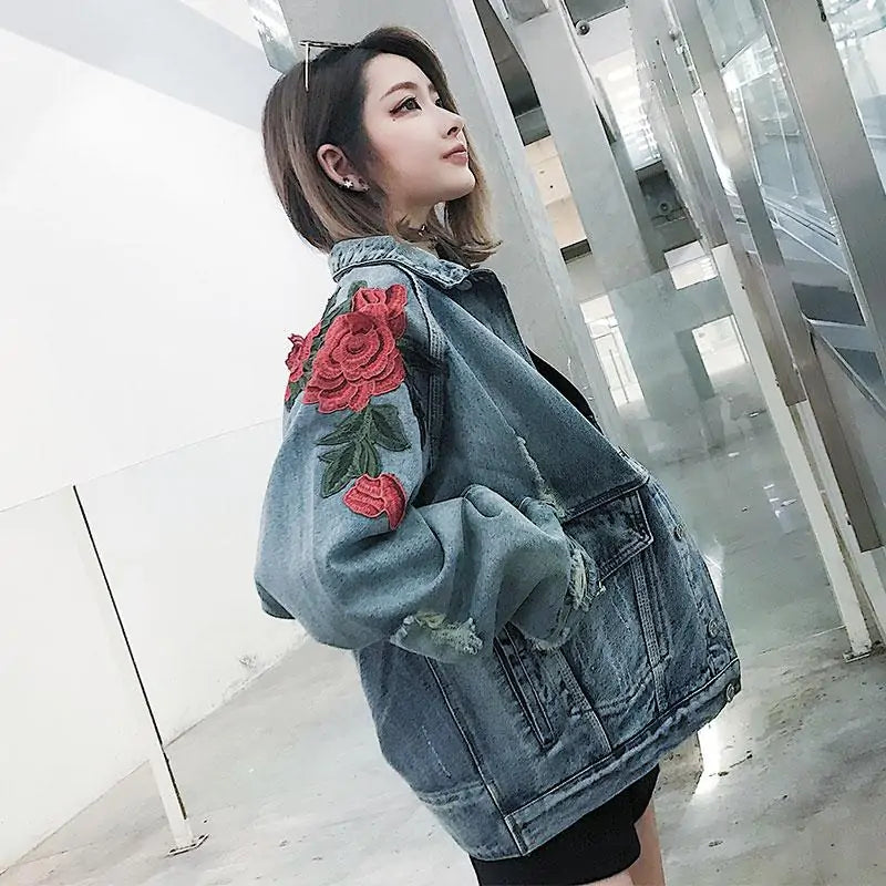 Smell The Roses Denim Jacket