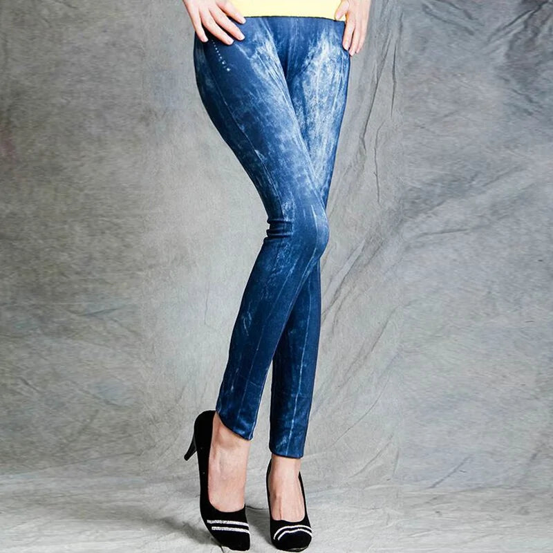 Fashion Style Denim Leggings - Women's Versatile Chic Apparel