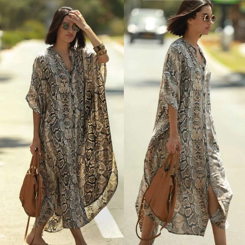 Wide Dress -Python Print