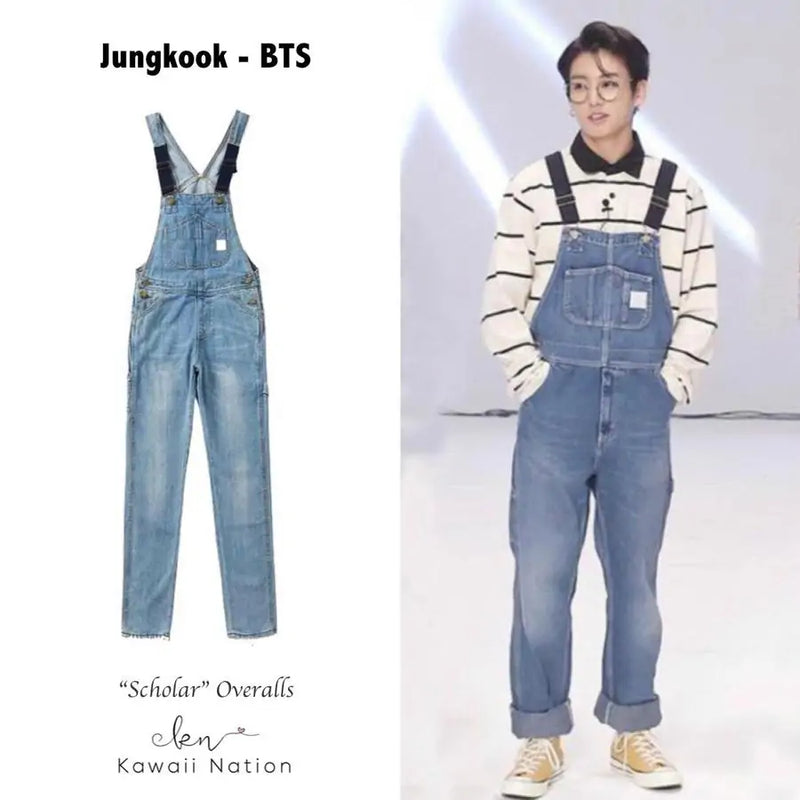 K-Pop Faded Denim Overall