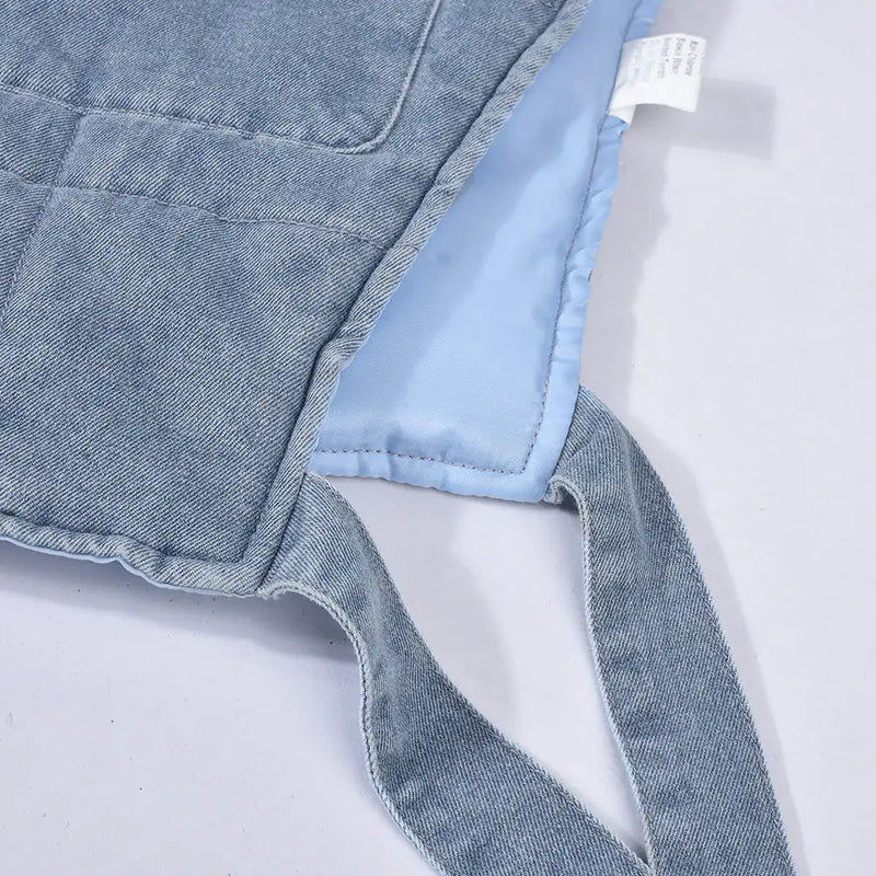 Hooded Denim Vest Jacket