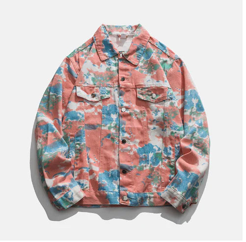 Camouflage Tie Dye Denim Jacket