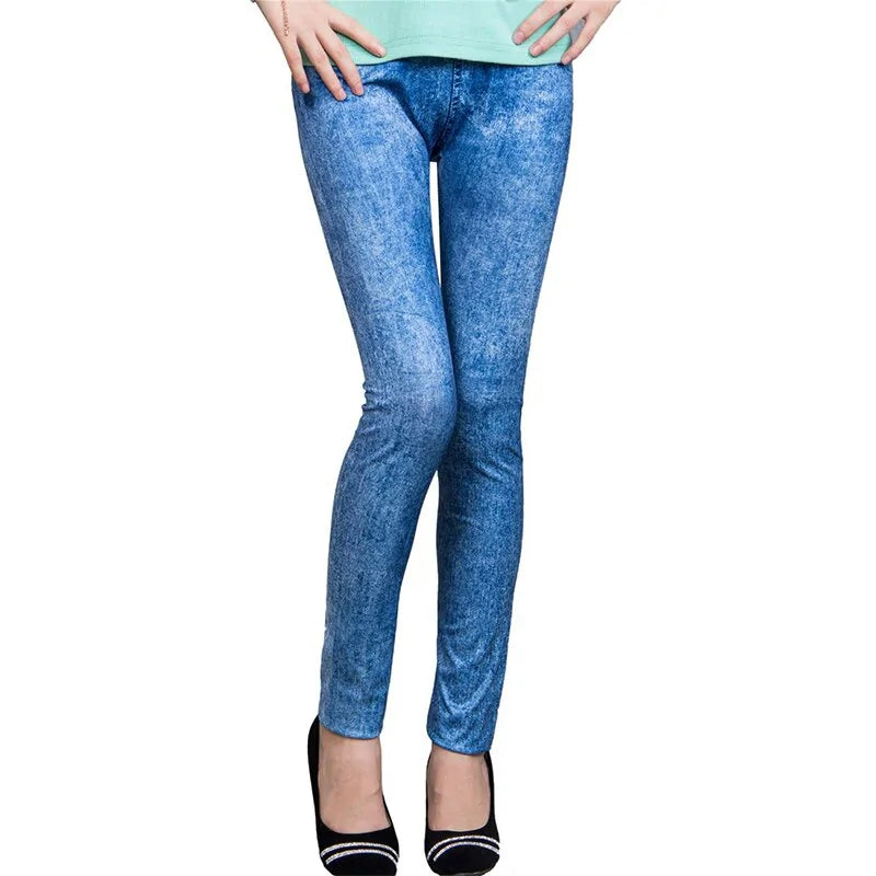 Fashion Style Denim Leggings - Women's Versatile Chic Apparel