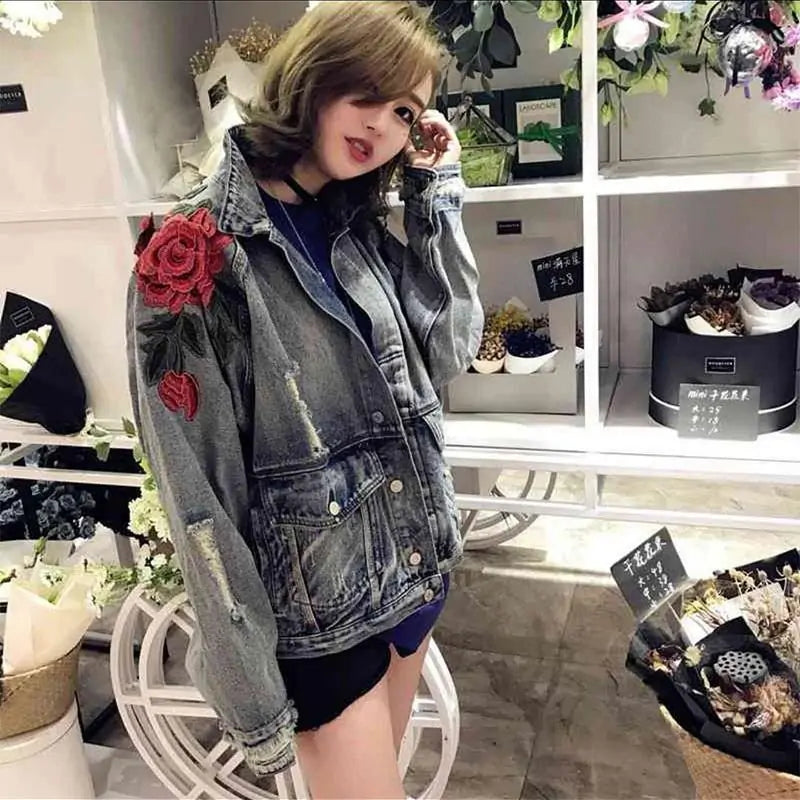 Smell The Roses Denim Jacket