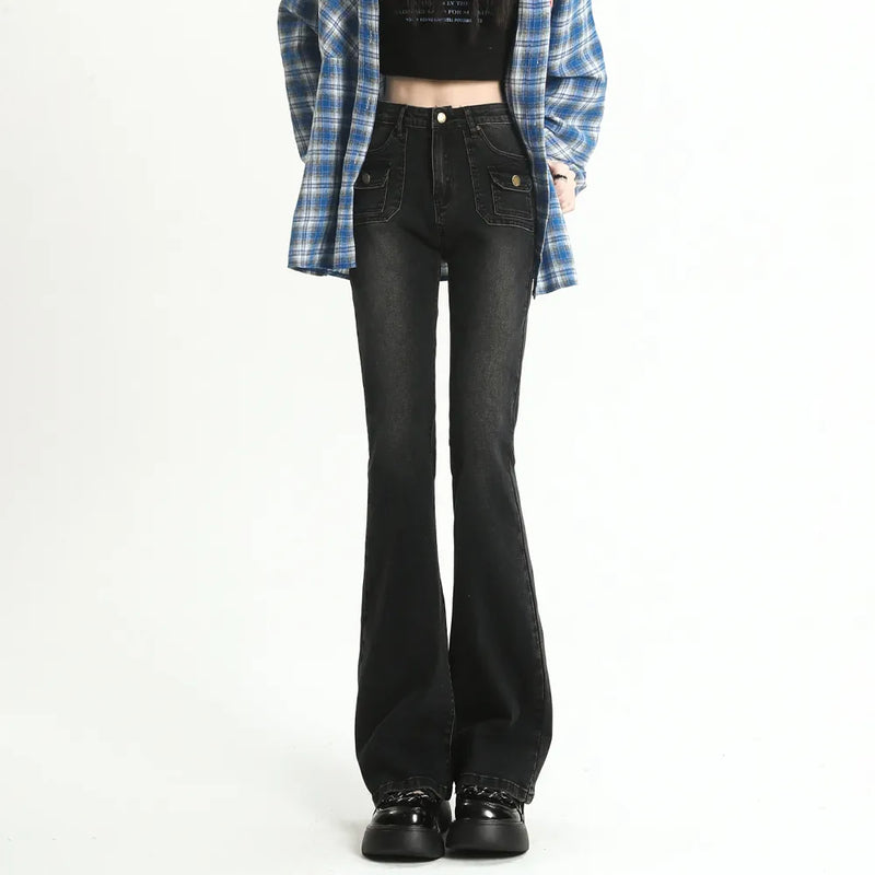 High Waist Denim Trousers Street