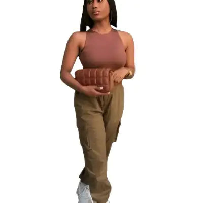 Olive Elasticated Waist Cargo Trouser